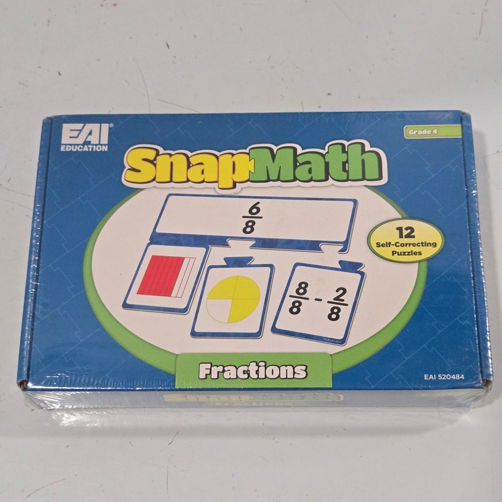 EAI Education SnapMath Fractions 12 Self-Correcting Puzzles Grade 4 520484 NEW